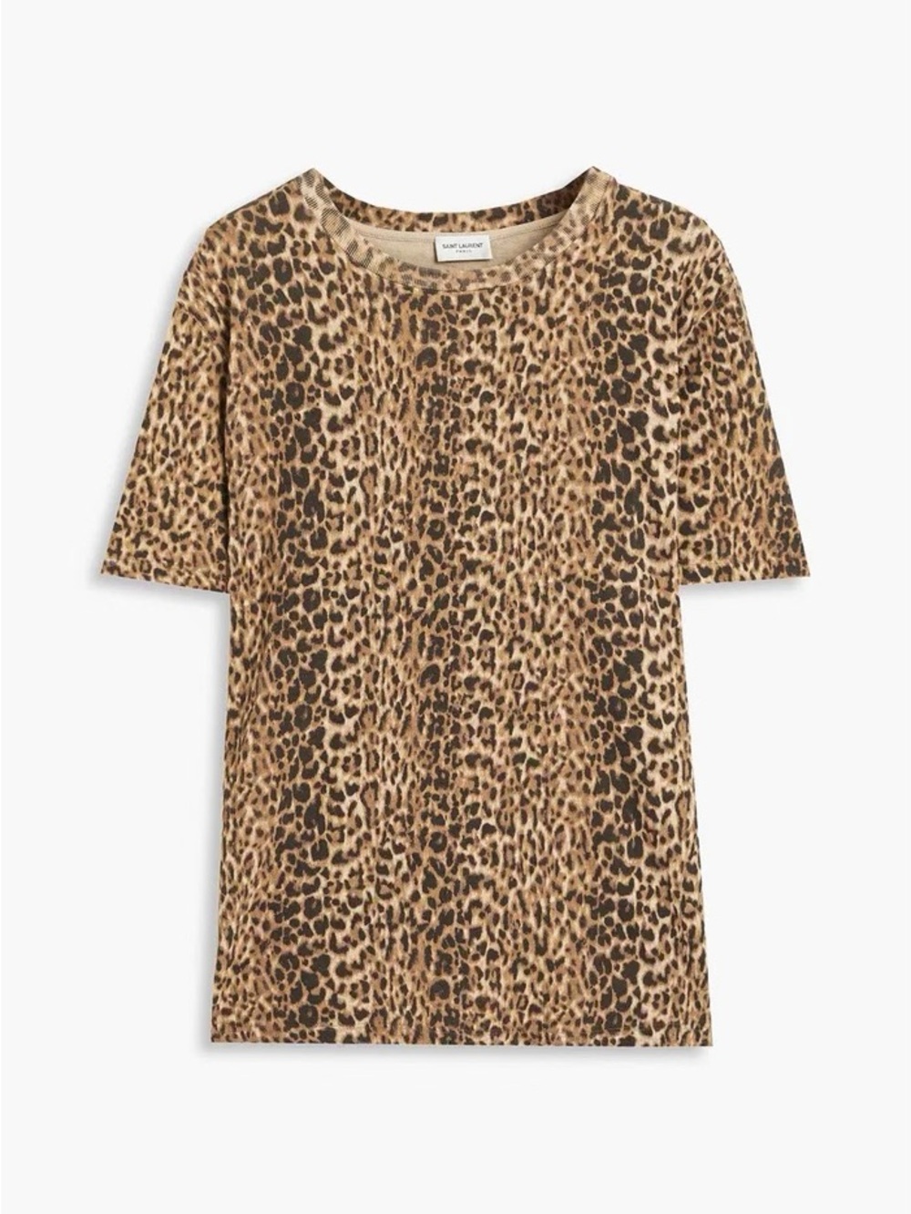 Saint Laurent Leopard Animal Print T-Shirt Brown Large NWT! $490